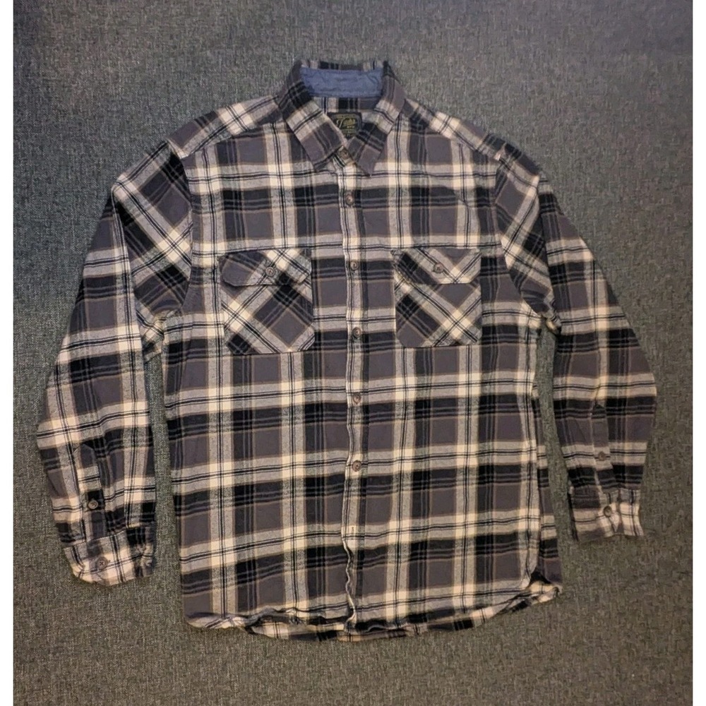 Vintage Jachs Heritage Flannel Plaid Button Up Shirt Mens Size Large Check